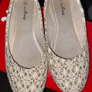 Beige flats
